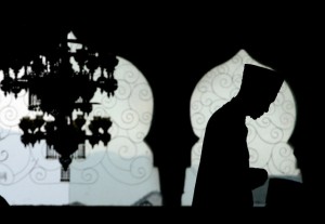 Muslim Prays Inside Baiturrahman Mosque